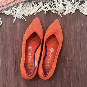 Rothy's Bold Orange Pointed Flats